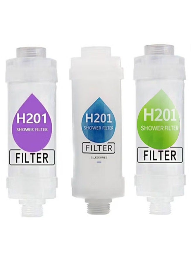 H201 General Shower Head Filter, Dry Skin & Hair Loss Relief, Lavender+Blueberry+Pine Forest Scent, Easy To Install, 3PCS For Daily Use - Image 3